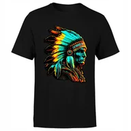 Koszulki męskie - Koszulka męska z nadrukiem INDIANIN PIÓROPUSZ PLEMIONA 5XL - miniaturka - grafika 1