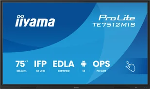 iiyama TE7512MIS-B4AG signage display Płaski panel Digital Signage 165,1 cm (65") - Monitory reklamowe i wyświetlacze - miniaturka - grafika 1