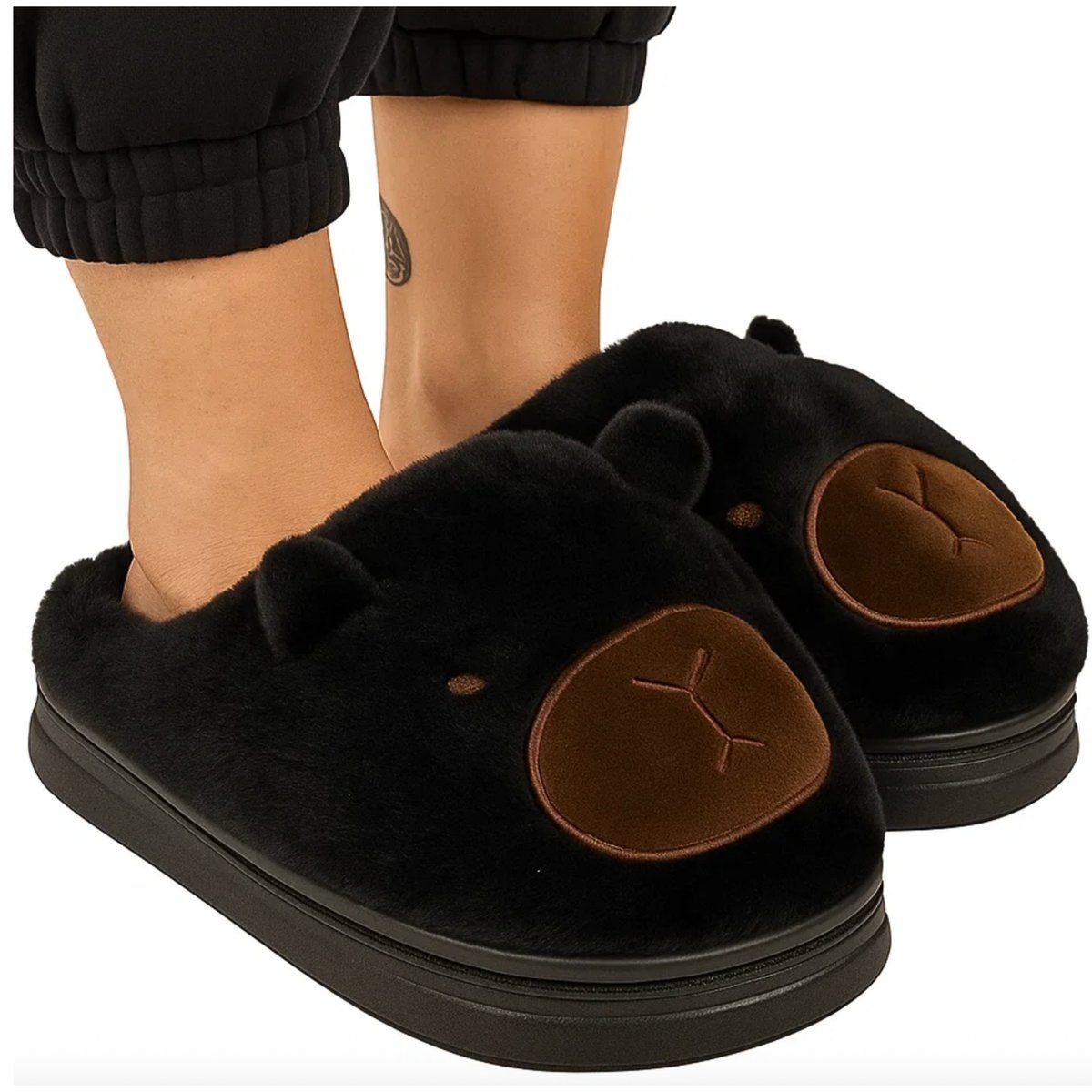 KAPCIE DAMSKIE DOMOWE KAPIBARA WYGODNE LACZKI CIEPŁE PAPCIE BAMBOSZE 38/39