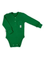 Body dla niemowląt - Niemowlęce body bawełniane z długim rękawem zielone Nicol,r.68 - miniaturka - grafika 1