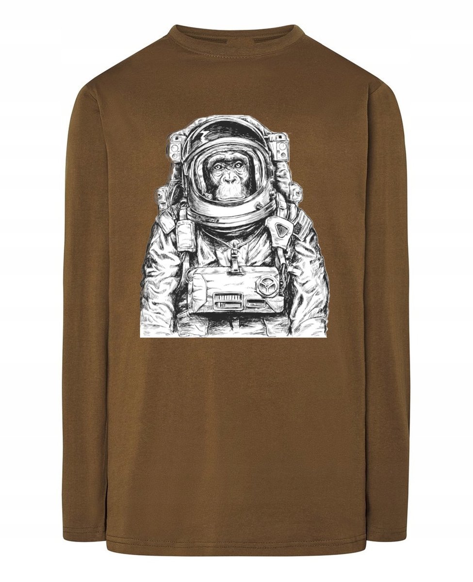 Longsleeve męski nadruk Małpa Astronauta r.M