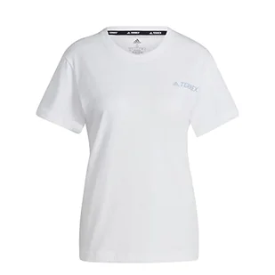adidas Damska koszulka graficzna (Short Sleeve) W Tx Moun Fu Te, White/Silver Dawn, HT7199, XS - Koszulki i topy damskie - miniaturka - grafika 1