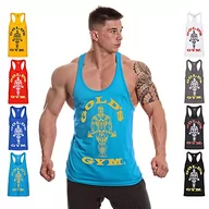 Koszulki sportowe męskie - Gold's Gym Męska kamizelka Muscle Joe Premium Stringer, turkusowy/żółty, XL - miniaturka - grafika 1