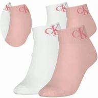 Skarpetki damskie - Calvin Klein Skarpetki Stopki 2 Pary 35-38 Biały Różowy Ck - miniaturka - grafika 1