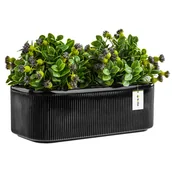 Donice - Doniczka osłonka ceramiczna Czarna 30 cm H10,5 cm Połysk Nowoczesna Stylowa - miniaturka - grafika 1