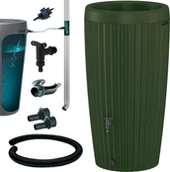 Zbiorniki na deszczówkę - Zbiornik na deszczówkę Mika 240l Beczka na wodę + zestaw przyłączeniowy - miniaturka - grafika 1