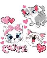 Pasmanteria - Naplamki Drukowane DM-29 Cute Cats - miniaturka - grafika 1