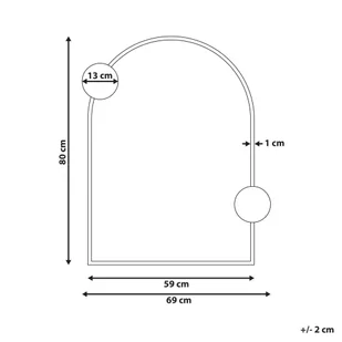 Lustro ścienne metalowe 69 x 80 cm czarne AULON Lumarko! - Lustra - miniaturka - grafika 6