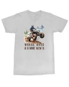 Koszulki i topy damskie - Koszulka Wokół bród a u mnie wzwód Quad Sport Cross Szara L - miniaturka - grafika 1