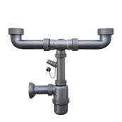 Syfony - GERMANLINE Syfon  zlewozmywakowy 2-komorowy butelkowy bez spustu GL0005 - miniaturka - grafika 1