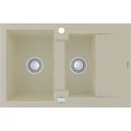 Zlewozmywaki - Mexen Gaspar zlewozmywak granitowy 1,5-komorowy z krótkim ociekaczem 737 x 475 mm, beżowy - 6507731505-69 - miniaturka - grafika 1
