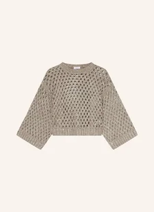 Brunello Cucinelli Sweter Z Dodatkiem Jedwabiu I Lnu braun - Moda i Uroda OUTLET - miniaturka - grafika 1