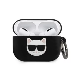 Karl Lagerfeld Karl Lagerfeld KLACAPSILCHBK AirPods Pro cover czarny/black Silicone Choupette KLACAPSILCHBK - Akcesoria do słuchawek - miniaturka - grafika 3