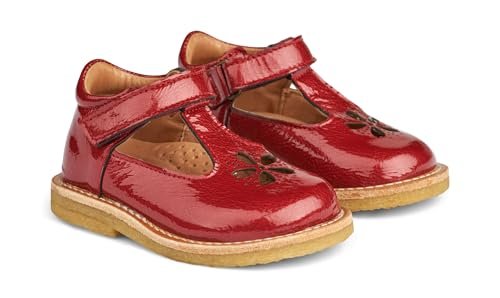 Wheat Asta Mary Jane dziecięce buty dziecięce, uniseks, rozmiar dla dziewczynek, 100% skóra patentowa, oddychające buty do nauki chodzenia, 2072 Red, 25 EU