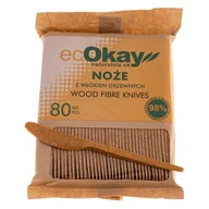 Naczynia i sztućce jednorazowe - Nóż ecOkay z włókien drzewnych 17cm 80szt. - miniaturka - grafika 1