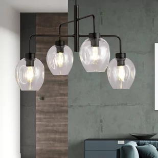 Emibig LUKKA 4 BLACK/TRANSPARENT 1164/4 lampa sufitowa żyrandol nowoczesny klosze 1164/4 - Lampy sufitowe - miniaturka - grafika 3