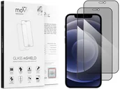 Szkła hartowane na telefon - 2 szt. | moVear 2.5D MAX privacy - Prywatyzujące szkło hartowane do Apple iPhone 12 Pro / 12 (6.1") na Cały Ekran | antySpy, do etui, fullGlue, 9H - miniaturka - grafika 1