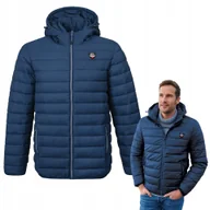 Kurtki męskie - KURTKA Męska z Kapturem PIKOWANA Jesienno - Zimowa GRANATOWA Pako Jeans - miniaturka - grafika 1