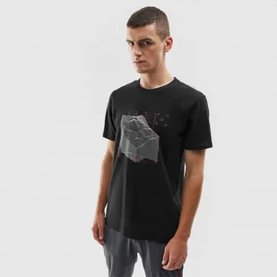 Męski t-shirt z nadrukiem 4F 4FAW23TTSHM0875 - czarny - Koszulki sportowe męskie - miniaturka - grafika 1