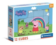 Układanki dla dzieci - Clementoni, Klocki Sześcienne, Peppa Pig, 12 el. - miniaturka - grafika 1
