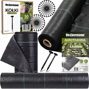 AGROTKANINA AGROWŁÓKNINA MATA ANTYCHWASTOWA UV 3% 90g 1,1x50m + 50x KOŁKI - Agrowłókniny - miniaturka - grafika 1