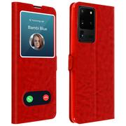 Etui i futerały do telefonów - Podstawka wideo Samsung Galaxy S20 Ultra z podwójnym okienkiem, czerwona - miniaturka - grafika 1