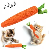Zabawki dla kotów - Marchewka z Grzechotką Zabawka dla Kota Gryzak 20cm - miniaturka - grafika 1
