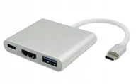 Kable - Adapter Przejściówka 3W1 Hub Usb-C Hdmi 4K Shiru Sahuh-01 - miniaturka - grafika 1