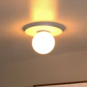 Lampy sufitowe - Lucide Lampa sufitowa Tricia, biała, Ø 25 cm, szklana, 1-punktowa, E27 - miniaturka - grafika 1