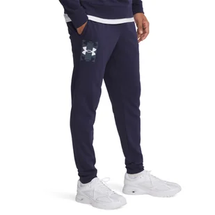 Męskie Spodnie UNDER ARMOUR UA RIVAL TERRY LOGO JOGGERQ2 1390144-410 – Granatowy - Spodnie męskie - miniaturka - grafika 1