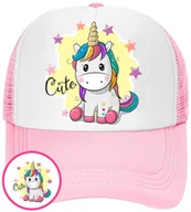 Czapki i chusty sportowe męskie - CZAPKA Z DASZKIEM JEDNOROŻEC DLA DZIECI SIATKA RÓŻOWA BEJSBOLÓWKA - miniaturka - grafika 1