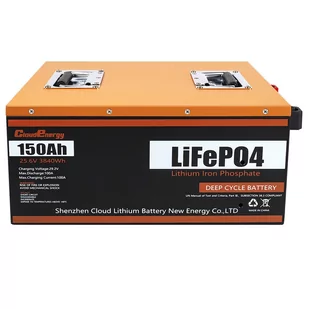 Cloudenergy 24V 150Ah LiFePO4 Battery Pack Backup Power, 3840Wh Energy, 6000  Cycles, Built-in 100A BMS - Baterie do zasilaczy awaryjnych UPS - miniaturka - grafika 1