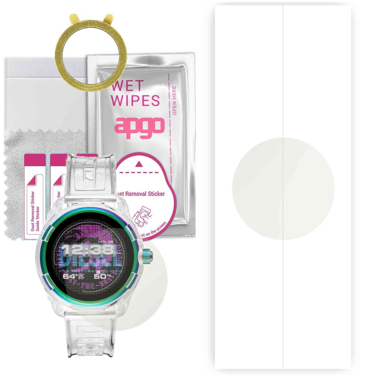 1x Folia hydrożelowa MATOWA do Diesel ON Fadelite Smartwatch - apgo Smartwatch Hydrogel MATTE Protection Ochrona na ekran smartwatcha