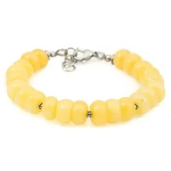 Bransoletki - Bransoletka żółty jadeit stal chirurgiczna, kamień / JG. Projekt - miniaturka - grafika 1