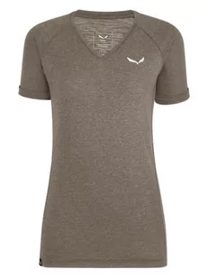 Salewa Koszulka funkcyjna "Puez Mel Dry" w kolorze khaki - Koszulki sportowe damskie - miniaturka - grafika 1