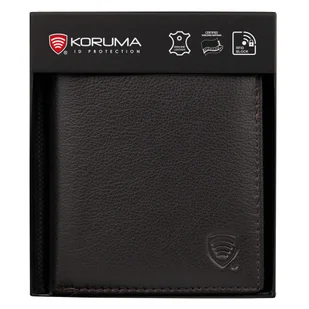 Bardzo mały portfel skórzany męski RFID BLOCK (brązowy) - Portfele - miniaturka - grafika 1