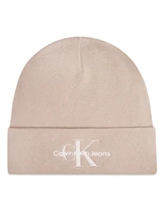 Calvin Klein Czapka Mono Logo Embro K60K612668 Beżowy - Czapki damskie - miniaturka - grafika 1
