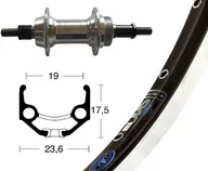 Koła rowerowe - Ryde Ryde Schr.ZKR Koło tylne Rigida Zac 19 6/7-rz. 36 otworów 28", black/silver 2020 Piasty miejskie i trekkingowe 2147543100 - miniaturka - grafika 1