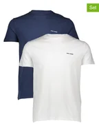 Koszulki męskie - Pepe Jeans Koszulki (2 szt.) w kolorze granatowo-białym - miniaturka - grafika 1