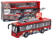 Samochody i pojazdy dla dzieci - Trolejbus Autobus 1:16 Światła Dźwięki Napęd Czerwony - miniaturka - grafika 1