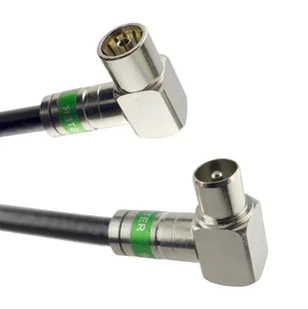 Gotowy kabel DVB-T Wtyk TV kątowy - Gniazdo TV kątowe 2m - Kable - miniaturka - grafika 1