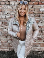 Moda i Uroda OUTLET - Kurtka pikowana damska VETIS kamelowa Dstreet TY2977-4XL - miniaturka - grafika 1