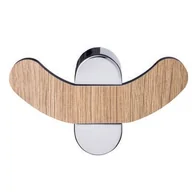 Wieszaki łazienkowe - Wieszaczek podwójny Bergen drewno/chrom - miniaturka - grafika 1