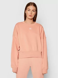 Bluzy damskie - Adidas Bluza adicolor Essentials H06659 Różowy Loose Fit - grafika 1