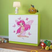 Komody dla dzieci - KocotKids Komoda do pokoju dziecięcego, babydreams, wróżka z motylkami, 81 cm, zielona - miniaturka - grafika 1