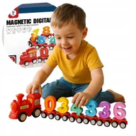 Klocki - Klocki Magnetyczne Konstrukcyjne Zestaw Edukacyjne 21el Pociąg Liczby 163a - miniaturka - grafika 1