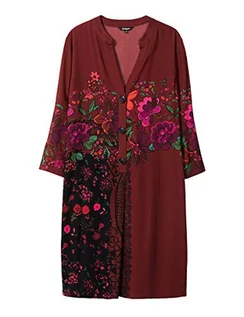 Sukienki - Desigual Sukienka damska Valentina, czerwony (Merlot 3215), 36 - grafika 1