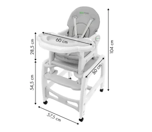 Fotelik krzesełko do karmienia 3w1 bujany fotel krzeseło ze stoliczkiem ECOTOYS - Akcesoria do karmienia - miniaturka - grafika 5