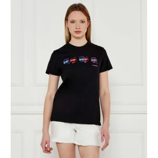 Karl Lagerfeld T-shirt IKON Regular Fit - Koszulki i topy damskie - miniaturka - grafika 1