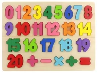 Zabawki interaktywne dla dzieci - Urwiskowo, układanka drewniana puzzle cyfry cyferki działania - miniaturka - grafika 1
